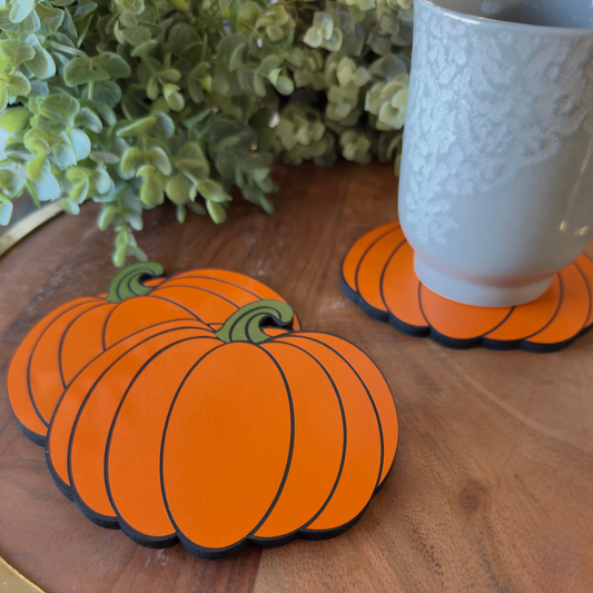 Pumpkin Wooden Coasters