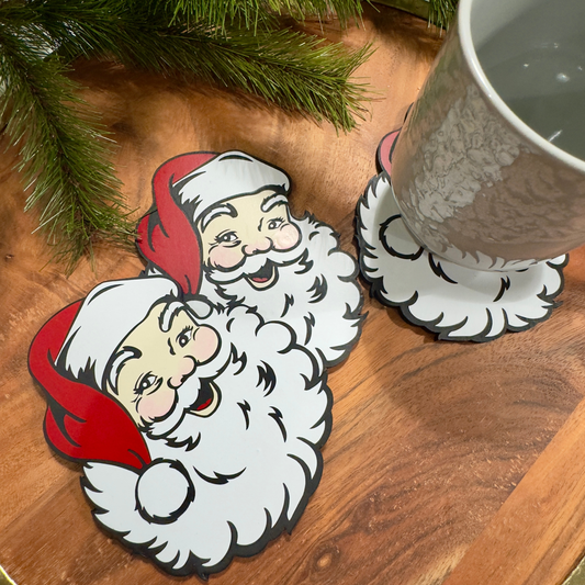 Jolly Santa Wooden Coasters