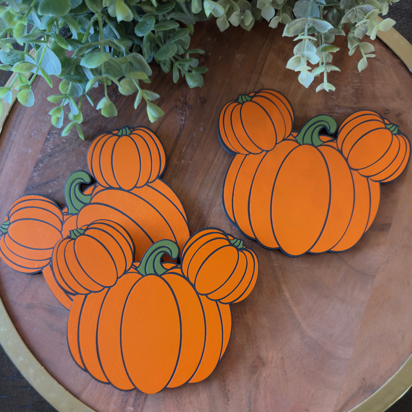 Mouse Pumpkin Wooden Coasters